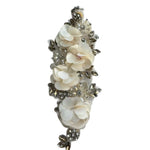 applique décorative fleurs artificielles strass vintage élégante vert foncé rose clair blanc bleu turquoise
