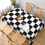 nappe imperméable carreaux noir blanche moderne cuisine réutilisable polyester table décoration fête mariage