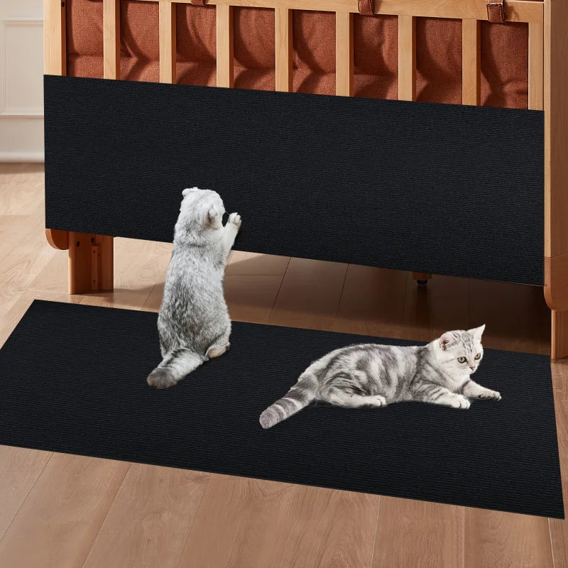 tapis grattage chat noir adhésif moderne 30x100cm tissu texture polyester