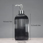 distributeur savon liquide noir blanc rayures moderne réutilisable salle bain cuisine pompe pression