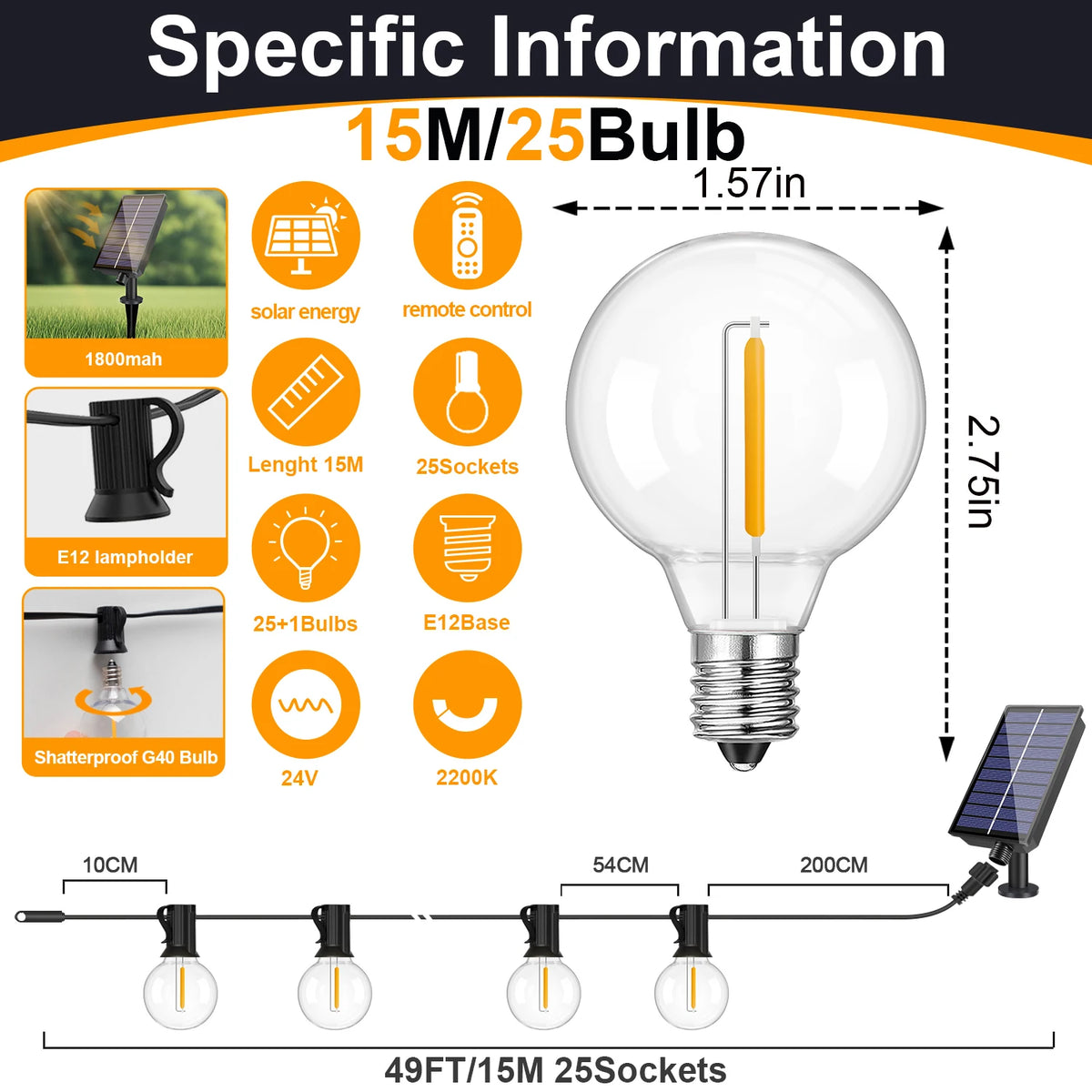 guirlande lumineuse solaire extérieure ampoules led transparentes vintage jardin noëlintérieur