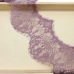 rubans dentelle fine motifs floraux blanc rose bleu marine vert gris classique polyester 10cm