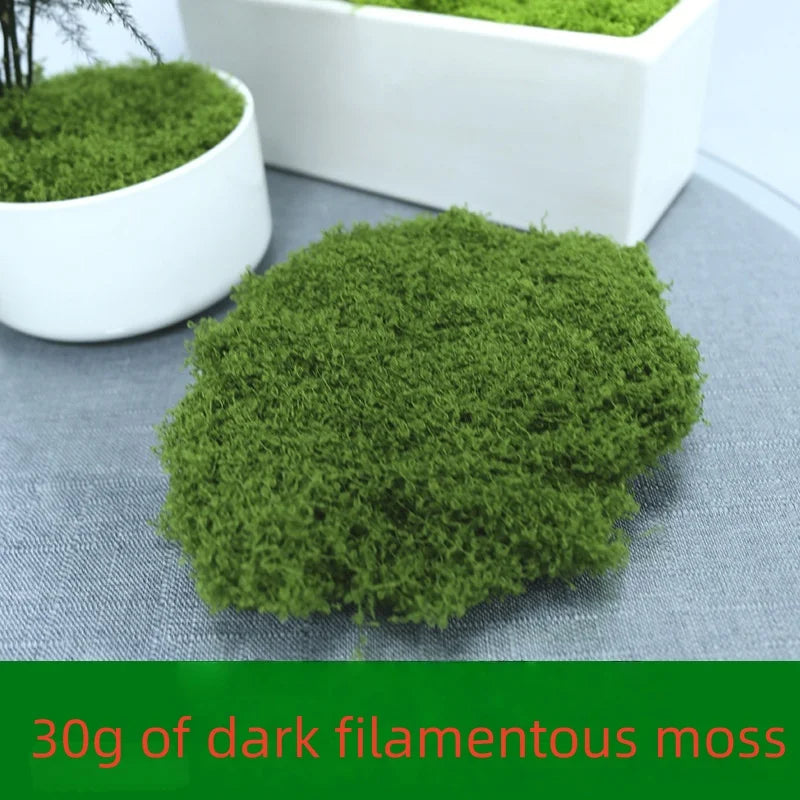 plantes artificielles mousse verte pot fleurs moderne minimaliste vert clair gris lignes verticales exposition