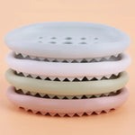 porte savon silicone vert pastel rose clair blanc bleu moderne minimaliste rond ajouré antidérapant