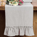table cuisine chemin table rustique vintage beige clair coton polyester lavable réutilisable pâques noël