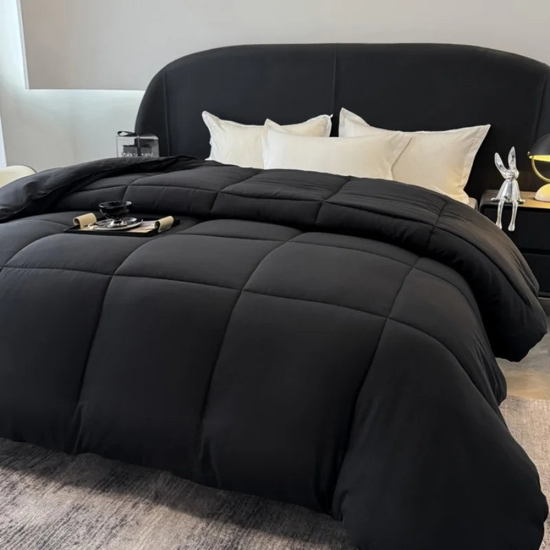 couette matelassée polyester géométrique noire moderne toutes saisons 135x200cm
