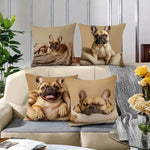 taies d'oreiller imprimées chien beige moderne taies d'oreiller décoratives polyester peachskin 45x45cm maison hospitalière