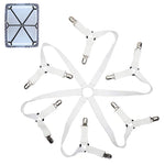 attaches draps clips élastiques réglables tissu texturé métal brillant noir blanc roseclair minimaliste fonctionnel