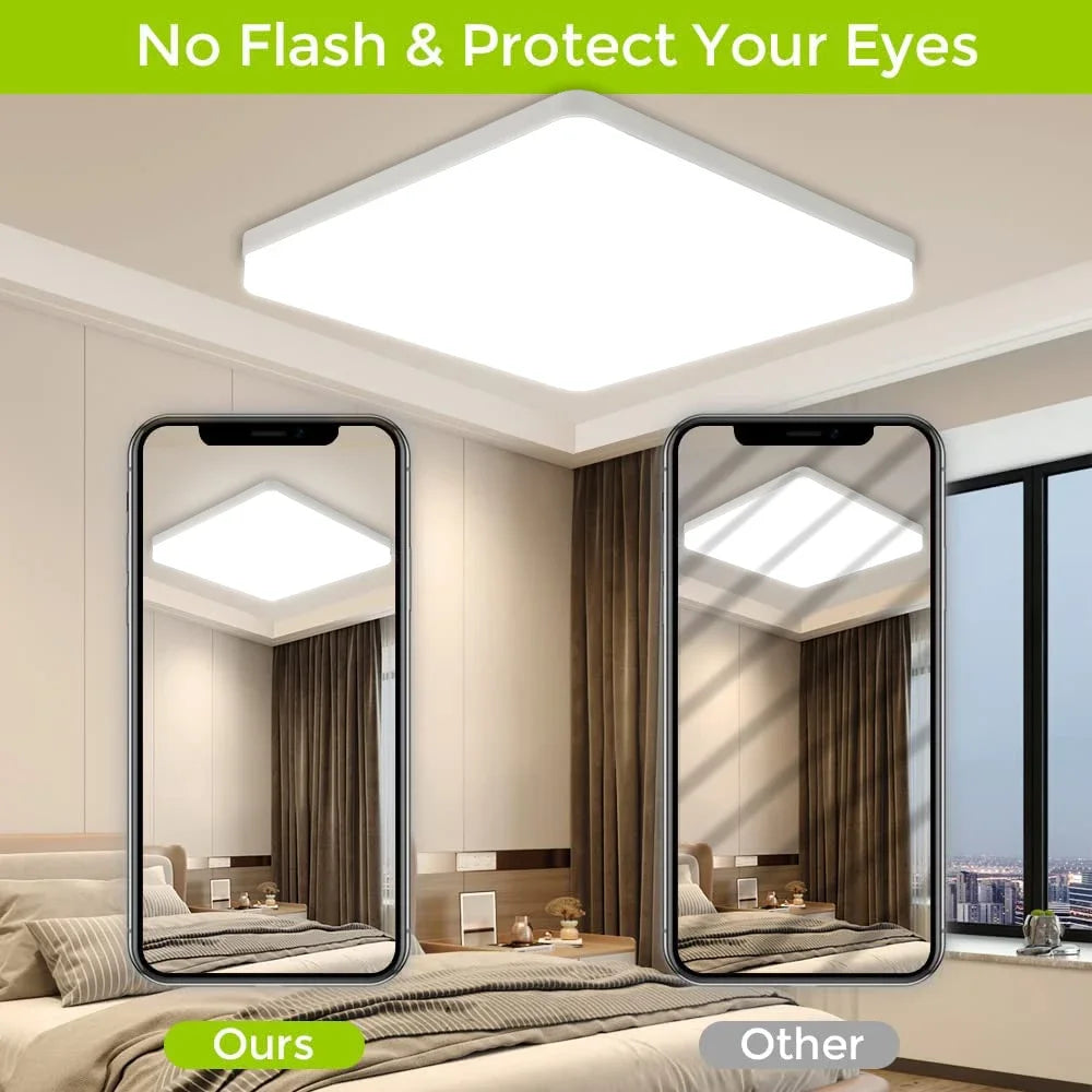 lampe led moderne blanc plat carré clips simple.surface 18w 24w 36w 48w