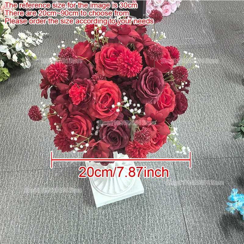Décoration murale arche fleurs artificielles rouge moderne mariage anniversaire événementiauxextérieur
