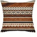 taies d'oreiller motifs géométriques multicolores ethnique polyester peachskin opacité décoration maison hospitalière 45x45cm