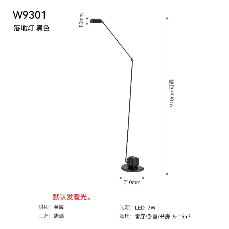 lampe moderne noir led base solide câble éclairage 10 15m² flux 249 2000 lumens