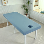 housse lit massage spa drap housse coton doux table massage couleur unie moderne