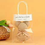 serviettes ours peluche tissu texturé sacs transparents couleurs variées cadeau mariage anniversaire 10 ensembles