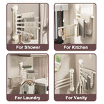 porte serviettes pliable moderne aluminium blanc texture tissée adhésif salle bains brosse dents serviettes
