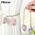 accessoires fenetre tulipes relief vert clair rose pâle violet clair moderne ruban réglable