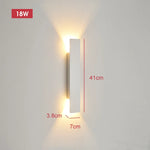 applique murale moderne extérieure led 18w 41cm noir résistante ip65 aluminium