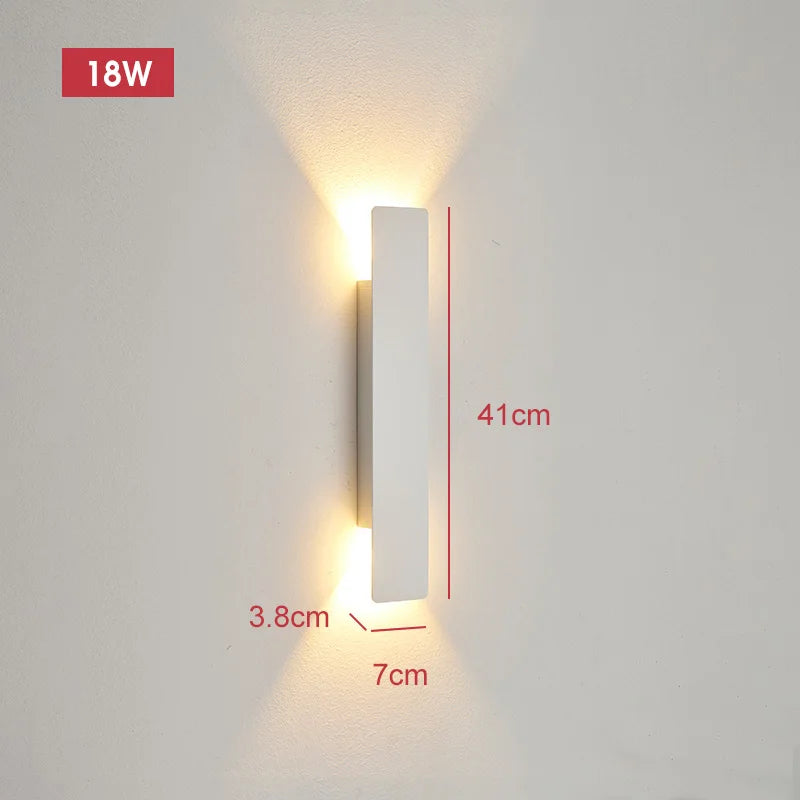 applique murale moderne extérieure led 18w 41cm noir résistante ip65 aluminium