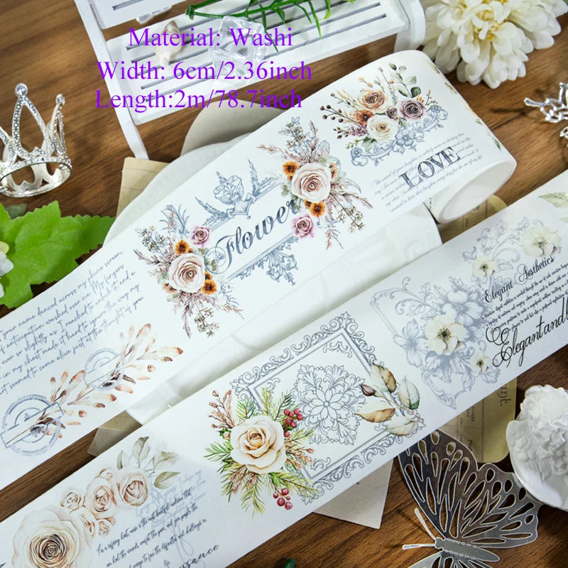 ruban adhésif décoratif motifs fleurs papillons animaux scrapbooking journal intime papeterie