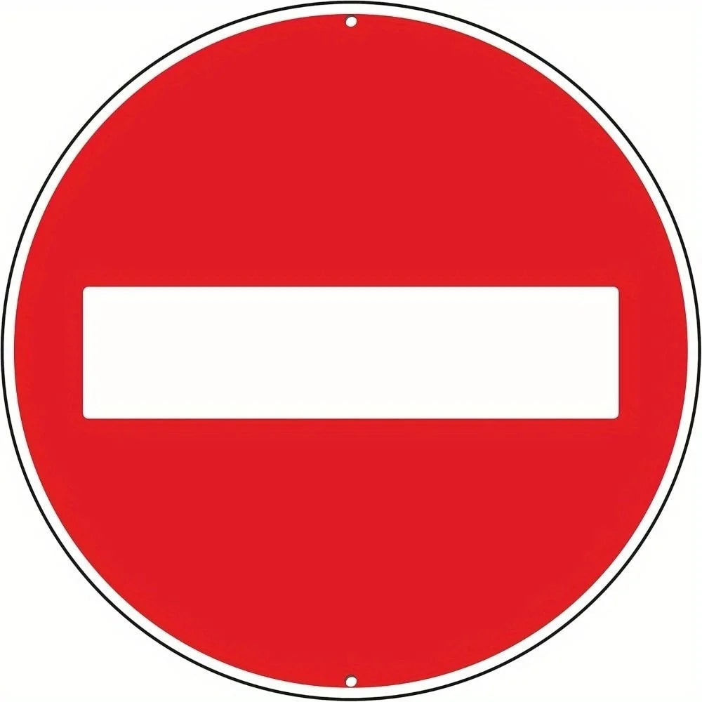 panneau signalisation interdiction stationner métal rond rouge blanc garage décoration murale extérieur voiture interdit