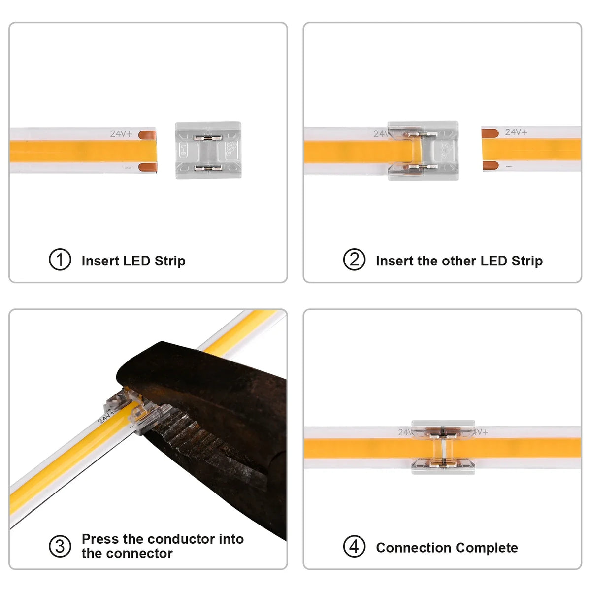 connecteurs led transparents 8mm 10mm ip20 moderne non étanche 12 pièces