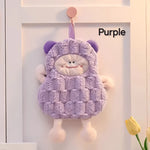 serviette toilette forme mouton couleur blanc rose violet texture relief décorative mignonne animalière anneau