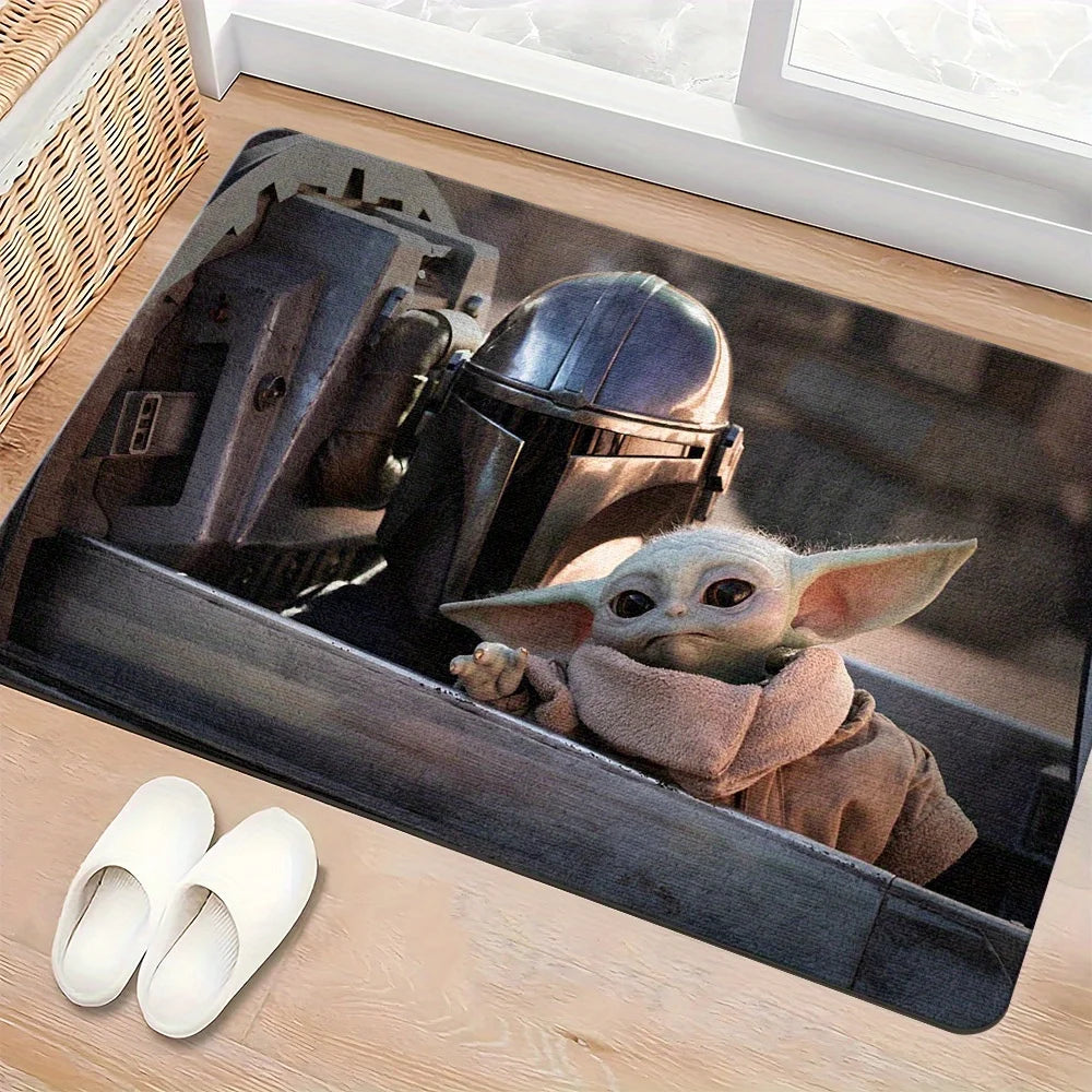 tapis gris personnalisé yoda véhicule antidérapant moderne entrée maison salon