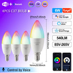 ampoule led intelligente e14 blanc multicolore effet flamme transparent moderne 2700k 6500k wifi alexa