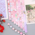 rubans décoratifs fleurs cerisier papier origami étoiles rose blanc bleu vert bricolage fête