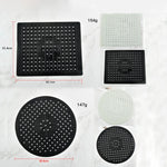 tapis cuisine moderne noir blanc perforé antidérapant silicone rond carré respectueux environnement
