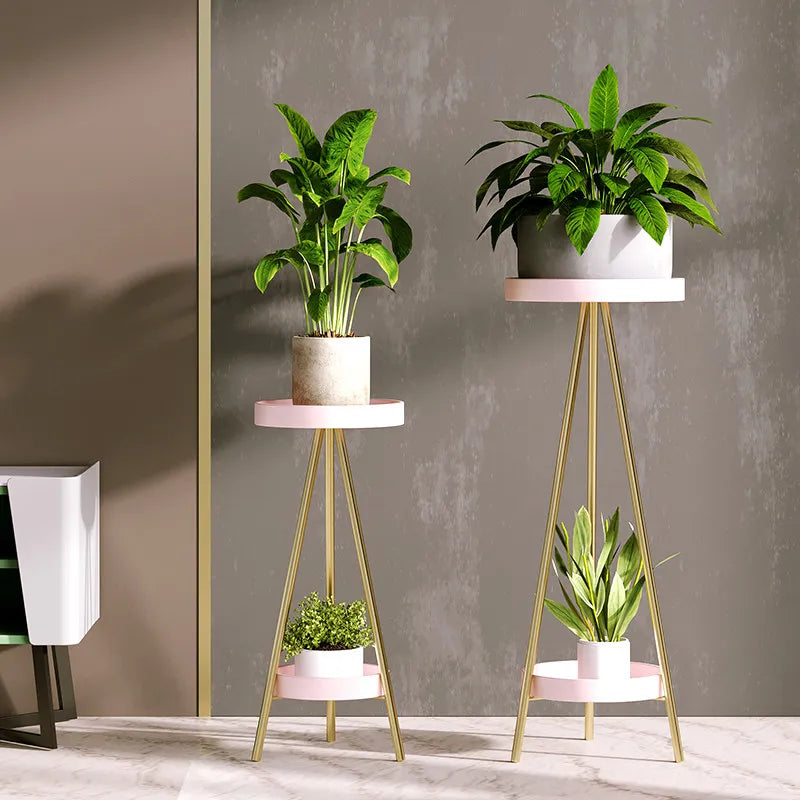 support plante métal moderne or blanc gris noir lisse minimaliste