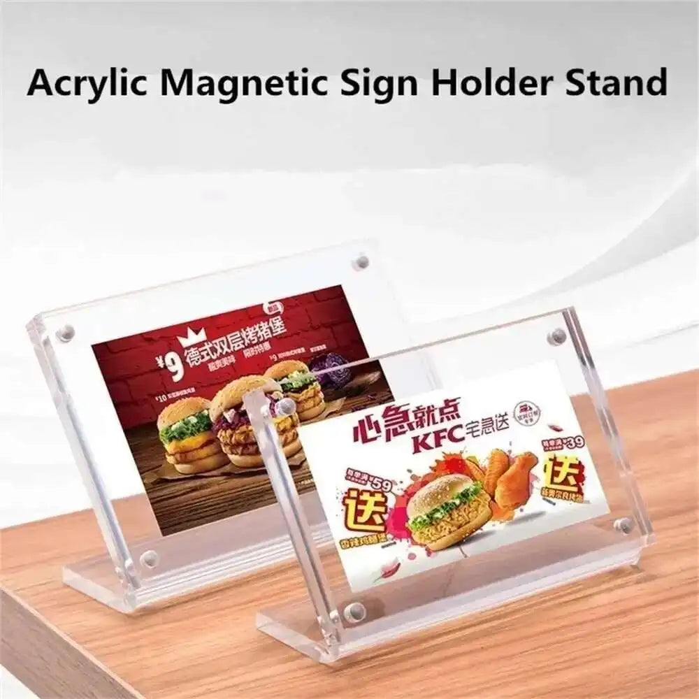 support panneau acrylique transparent moderne clips inclusion table affichage étiquettes prix square soft plastic
