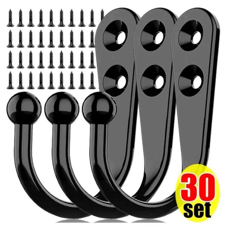 crochet mural noir moderne vis support rangement salle bain cuisine