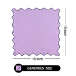 serviette violet bordures ondulées moderne 18x18 pouces table mariage festive lavable coton lin