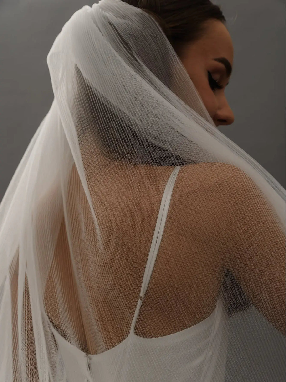 voile mariée blanc rayures fines bord coupé classique polyester off white waltz translucent
