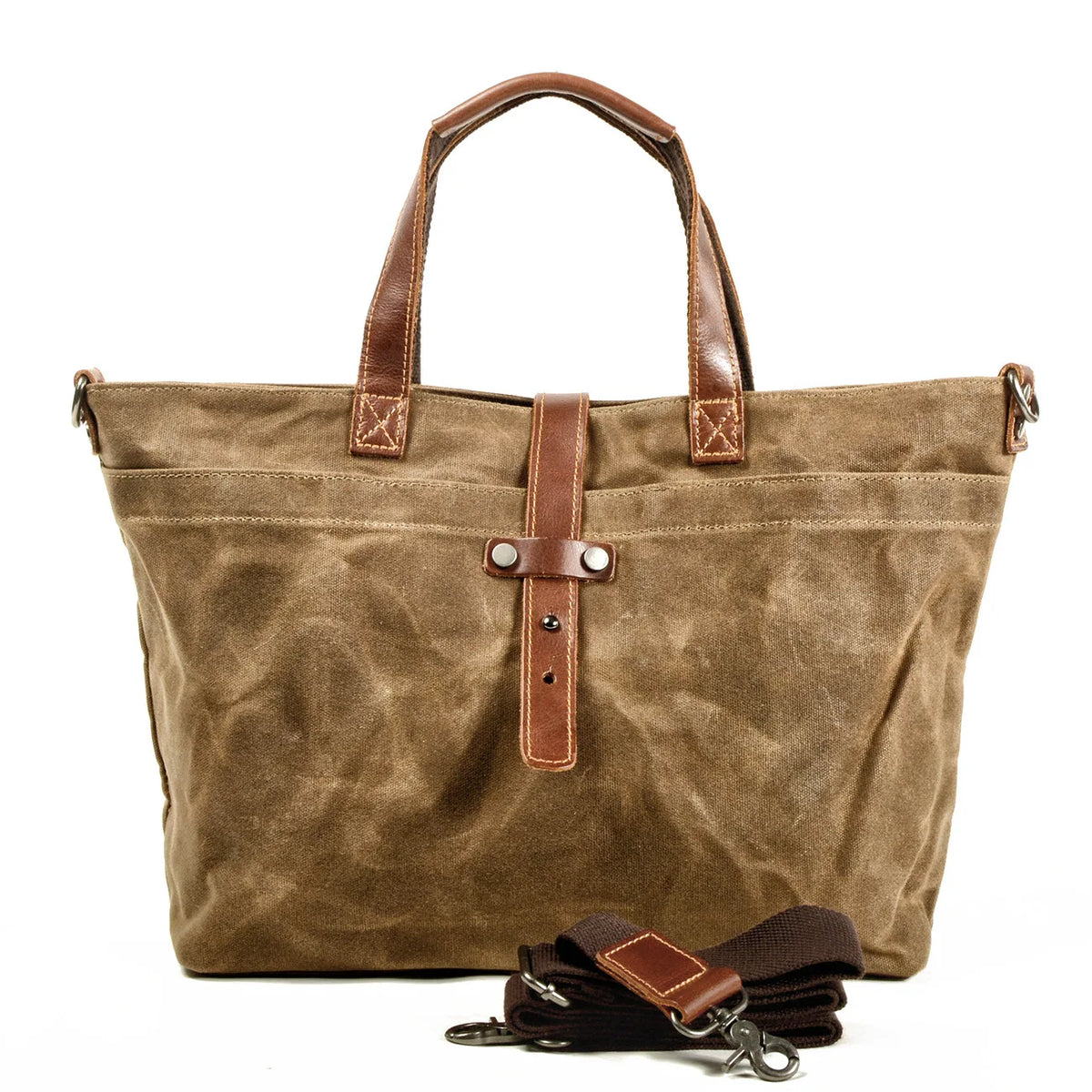 sac main vintage décontracté marron texture grunge poche extérieure fixations cuir intérieur noirversible