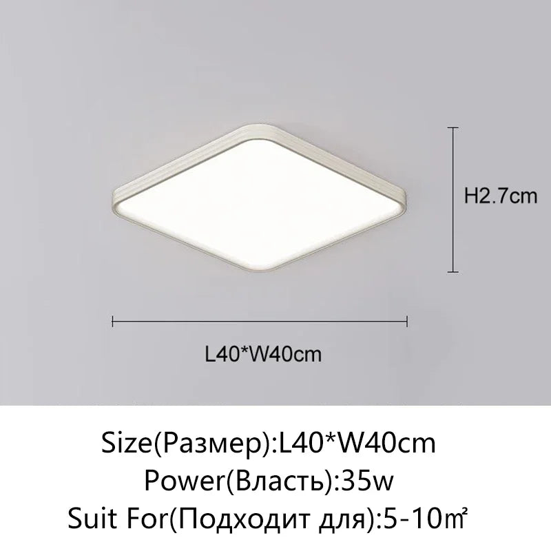 plafonnier led carré blanc ultra fin moderne luminaire salon chambre salle manger