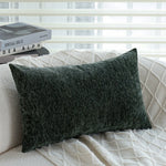 housse coussin chenille solide moderne 30x50cm orange gris vertfoncé velours