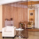 rideau franges perlées 100x200cm polyester transparent moderne salon décoration couleur argentée