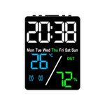 horloge numérique moderne affichage heure jour température humidité alarme rechargeable noir blancécran led