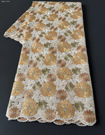 tissu dentelle fleurs beige doré vert bleu rose or blanc gris strass haut qualité