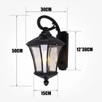Lampe murale extérieure bronze noir texture bois grillage transparent classique rustique ampoule verre base