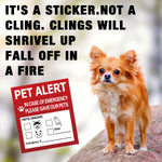 autocollants urgence animaux compagnie chiens chats oiseaux pompe incendie numéro d'urgence graphique informatif stickers