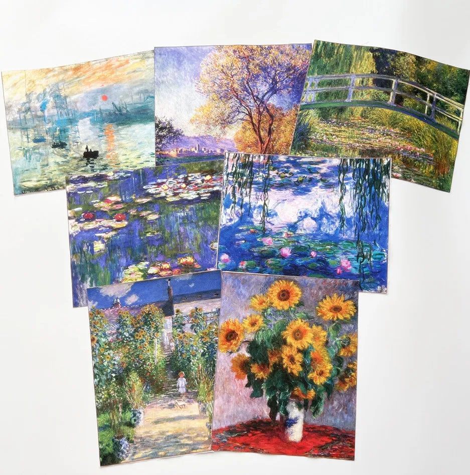 toile d'art impressionniste multicolore peinture l'huile décoration murale coton résistance abrasion 20x25cm