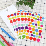 sticker adhésif scrapbook decoration album coeur étoile cercle couleur artisanale enfants rouge vert bleu