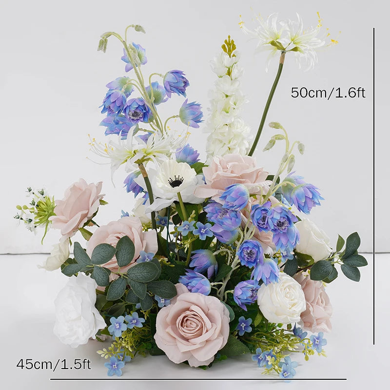 bouquets fleurs artificielles blanc rose bleu vert décoration maison anniversaire mariage party événement