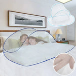 filet anti moustiques moderne blanc bleu pliable adultes usage extérieur intérieur transparent motif géométrique