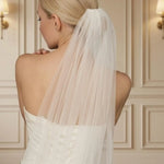 voile mariée classique blanc dentelle polyester translucide simple mariage traditionnel