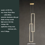 suspension lumineuse moderne rectangle blanc doré lumière chaude neutre led chambre salon