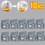 rangements adhésifs clips balai aspirateur moderne transparent blanc gris multifonctionnels